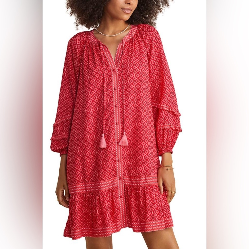 Vineyard Vines Tile Dress In Chelsea Geo Red Size Small NWT